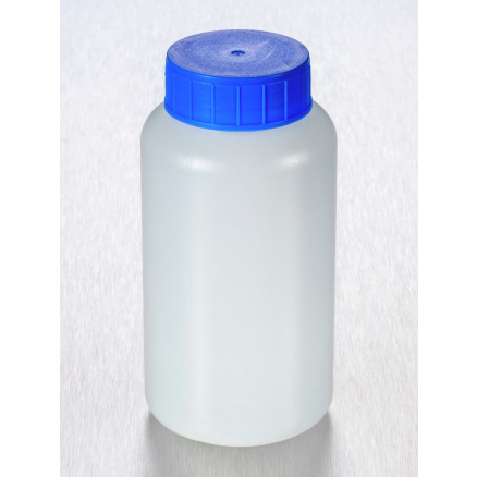 FLACON ROND EN PEHD BLEU L.O. 250ML DOUBLE FERMETURE X145