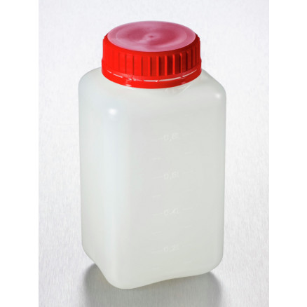 FLACON CARRE PEHD LO TYPE F 1 L B.ROUGE STERILE X 85