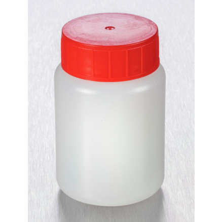FLACON ROND PEHD TYPE A 100 ML B.ROUGE ASEPTIQUE X 335