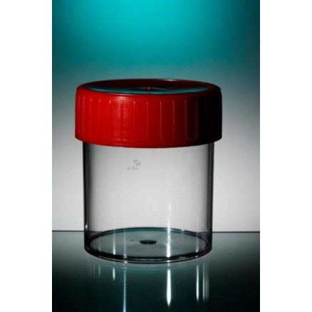 POT DROIT PS ASEPTIQUE 140 ML DIA.55 MM BOUCHON ROUGE X 270