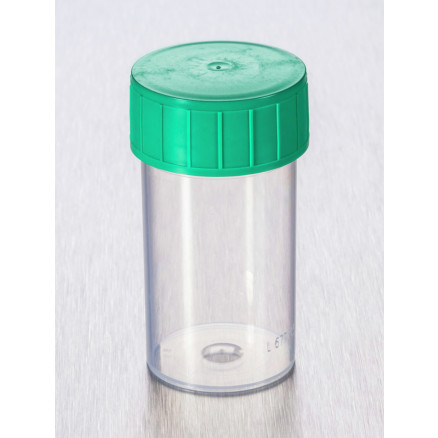 POT DROIT PPC ASEPTIQUE 60 ML DIA. 33 MM B. A VIS VERT X 700