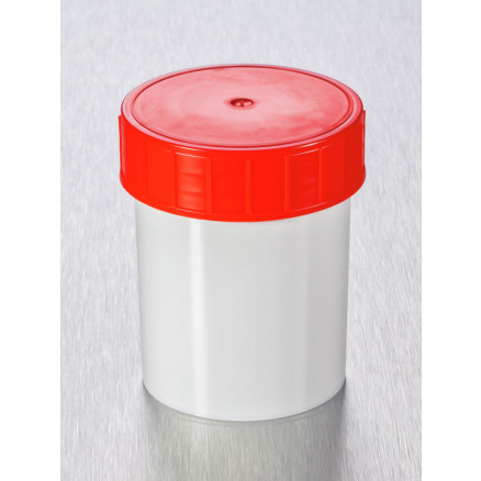 POT DROIT PPC ASEPTIQUE 125 ML DIA. 52 MM B. VIS ROUGE X 380