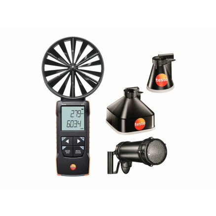 ANEMOMETRE TESTO 417 A HELICE  KIT2 AVEC 2 CONES ET REDRESSEUR D'AIR