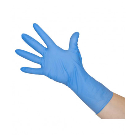 GANT NITRILE MANCHETTE LONGUE 6,2G BLEU NP TAILLE S-BTE 100