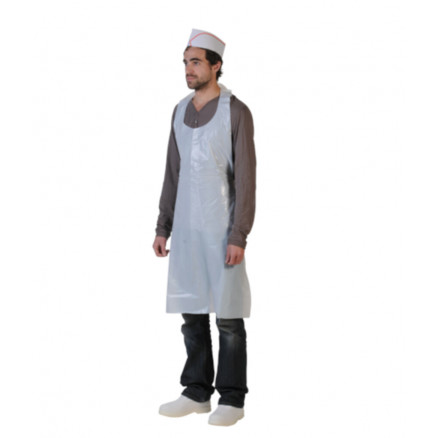 TABLIER PEBD 20µ STANDARD BLANC TAILLE UNIQUE-BTE 100