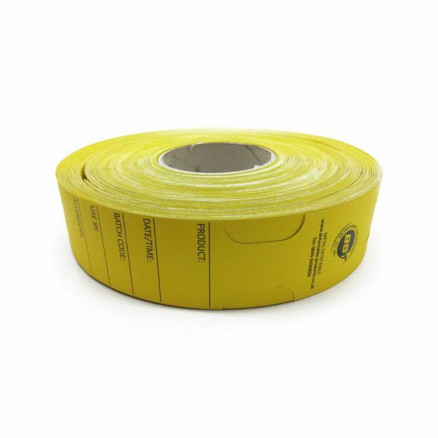 ETIQUETTE A BOUCLE RESISTANT A LA CHALEUR DETECTABLE JAUNE -PACK X500