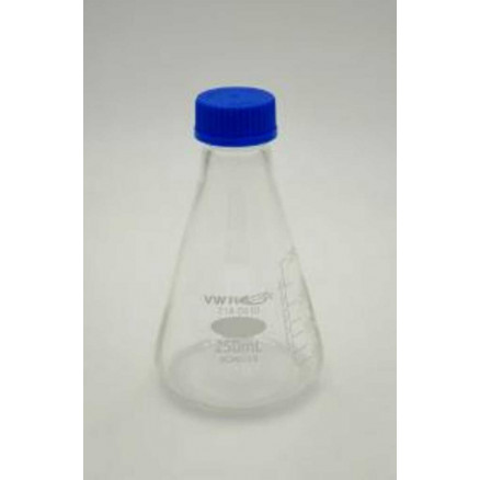 FIOLE ERLENMEYER AVEC BOUCHON A VIS GL32 250ML