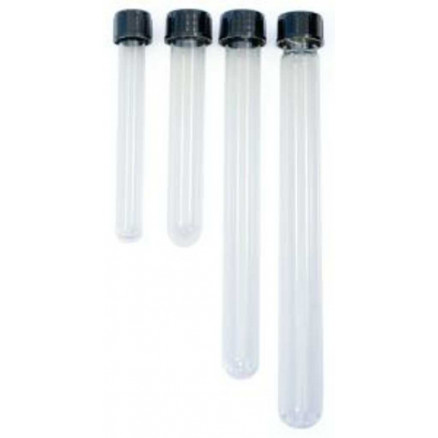 TUBES DE CULTURE D.16X160MM AVEC BOUCHON A VIS EN PP NOIR GL18 -X100