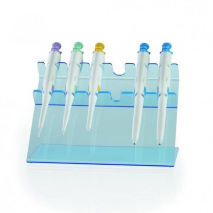 PORTOIR PLAN EN ACRYLIQUE POUR 6 MICROPIPETTES