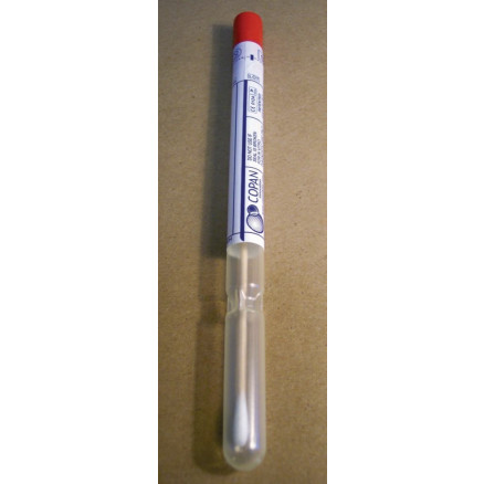 ECOUVILLON STERILE BOIS/COTON EN TUBE BOUCHON ROUGE - X100