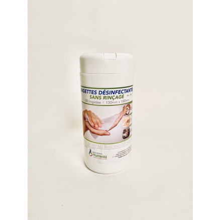 LINGETTES DESINFECTANTES SS RINCAGE 130X180MM BOITE 100