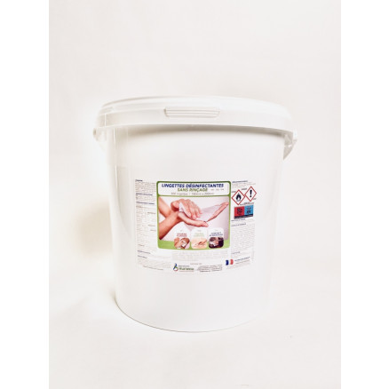 LINGETTES DESINFECTANTES SANS RINCAGE 180X220MM SEAU500