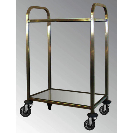 CHARIOT INOX 600X400MM AVEC 2 PLATEAUX ET ROULETTES