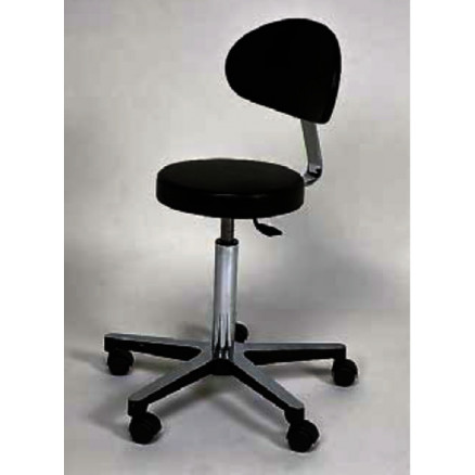 TABOURET DE LABORATOIRE AVEC DOSSIER H.520/700MM &ROULETTES