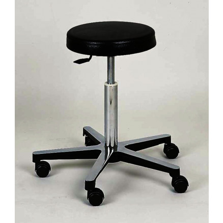 TABOURET DE LABORATOIRE SANS DOSSIER ASSISE NOIRE,ROULETTES