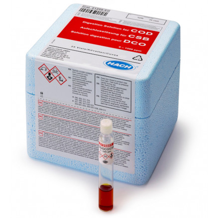TUBES DCO 0-1500MG/L - 3ML D 16MM, HACH 2125951 - PACK 25