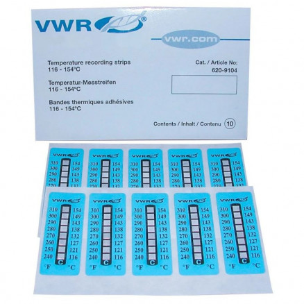 RUBANS THERMOMETRES THERMAX 8 TEMP. 71 A 110C - PACK DE 10