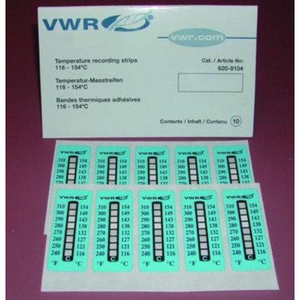 RUBANS THERMOMETRES THERMAX 8 TEMP. 160-199C - CARNET DE 10