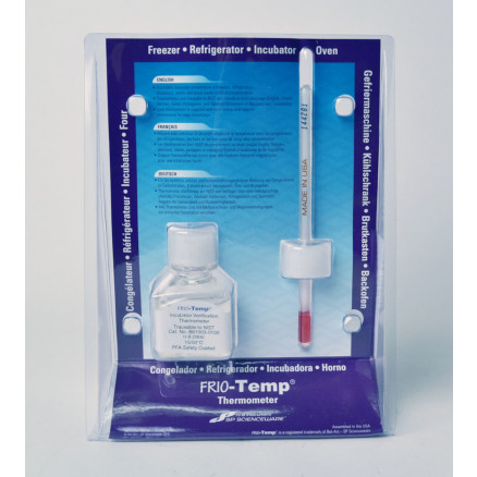 THERMOMETRE EN FLACON FRIO- TEMP. INCUB.+15/+50'C L. ROUGE
