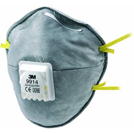 MASQUE PROTECTION FFP1 TYPE 9914 AVEC SOUPAPE PACK DE 10