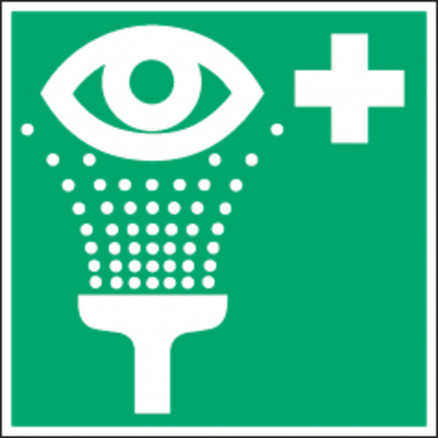 PICTOGRAMME DOUCHE OCULAIRE EN PP RIGIDE D.100X100MM