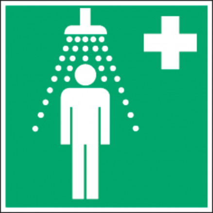 PICTOGRAMME DOUCHE D'URGENCE EN PP RIGIDE D.100X100MM