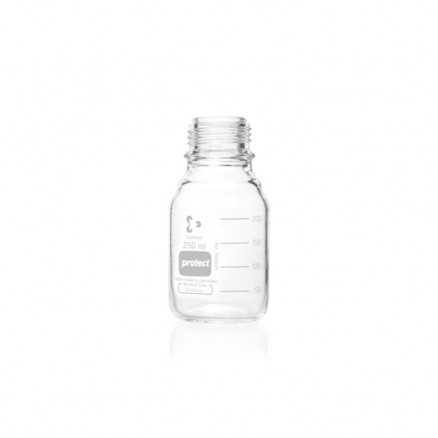 FLACON CLAIR 250ML VERRE DURAN GL 45 AVEC REVETEMENT PU-X10