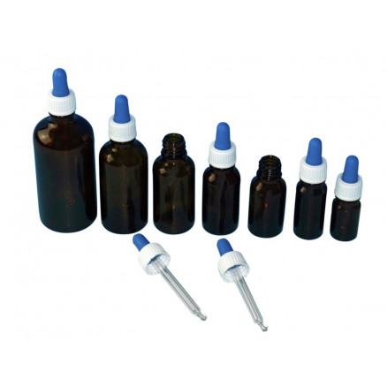 FLACON COMPTE-GOUTTE NU EN VERRE AMBRE CAP.50ML -PACK 144