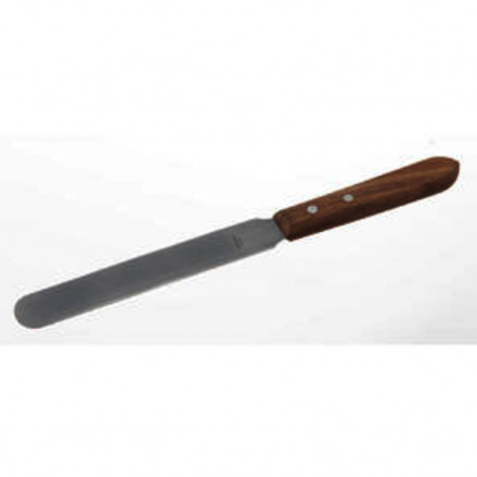 SPATULE INOX AVEC MANCHE EN BOIS LONGUEUR 190 MM