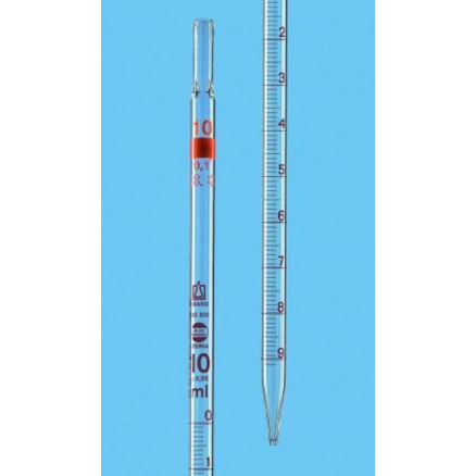 PIPETTE JAUGEE  CL.AS 1 TRAIT GRADUEE EN 0,01 + CERTIF 1ML