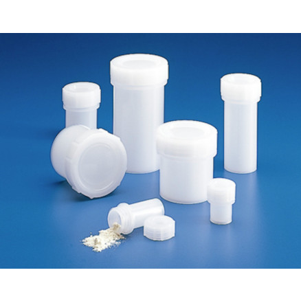 POTS A ECHANTILLON EN PE AVEC CAPE A VIS CAP.30ML - PACK 10