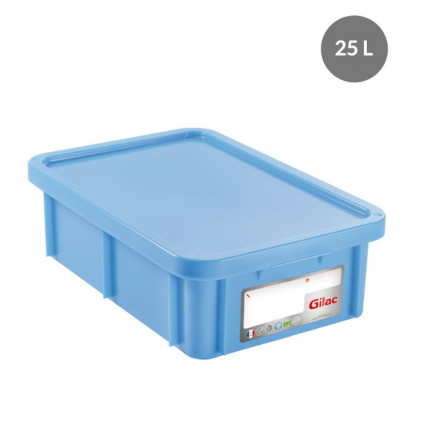 BAC EN PEHD BLEU HACCP 25L & COUVERCLE D.600X400X190MM