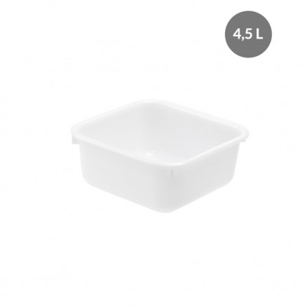 CUVETTE CARREE EN PE CAP. 4,5L D.260X108X260MM AVEC REBORD