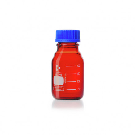 FLACON BRUN 250ML DURAN GL45 AVEC BOUCHON/BAGUE - PAR 10