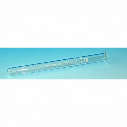 TUBE A ESSAI VERRE HECHT FOND ROND A BEC GRADUE 25ML / 0,1ML