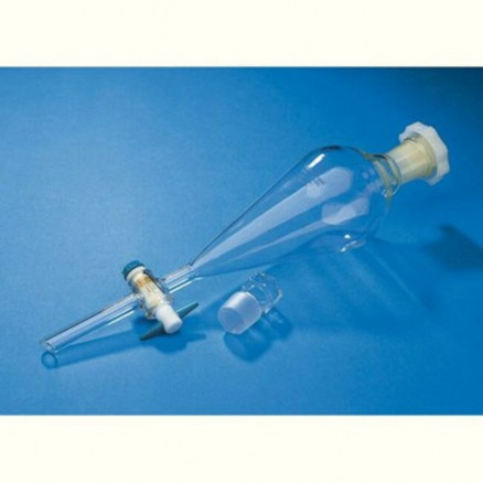 AMPOULE A DECANTER CONIQUE EN VERRE AVEC ROBINET PTFE -100ML