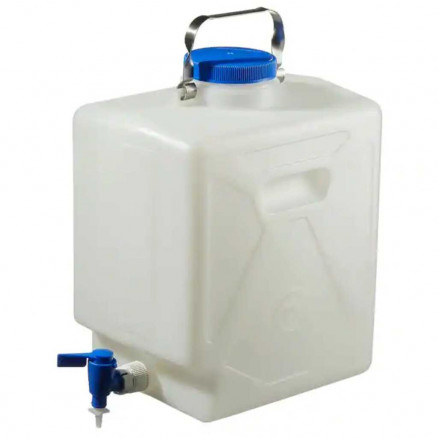 BONBONNE EN PEHD RECTANGULAIRE AVEC ROBINET - CAPACITE 20L