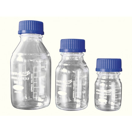 FLACON ROND VERRE BORO E.O. GRADUE 1L GL45 - PACK 10