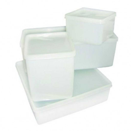 CONTAINER EN HDPE BLANC AVEC COUVERCLE 2L -D.208X208X64MM