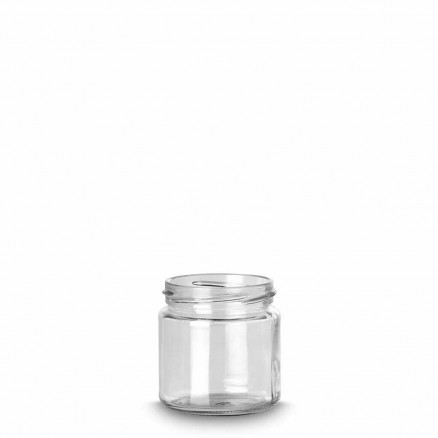 FLACON EN VERRE CLAIR FORME BASSE 212 ML SANS CAPE