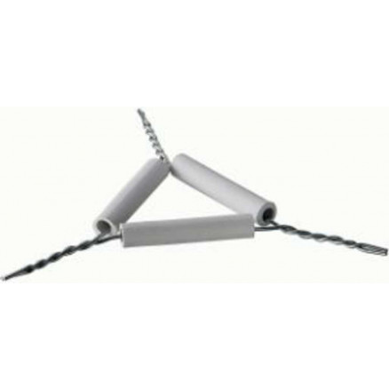 TRIANGLE EN FIL DE FER ETAME POUR CREUSETS LONG.TUBE:60MM