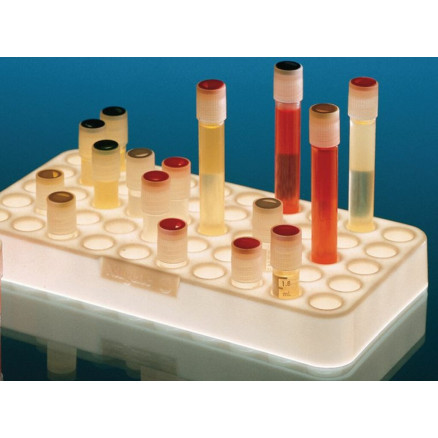 PORTOIR NALGENE BLANC EN POLY -CARBONATE POUR 50 CRYOTUBES