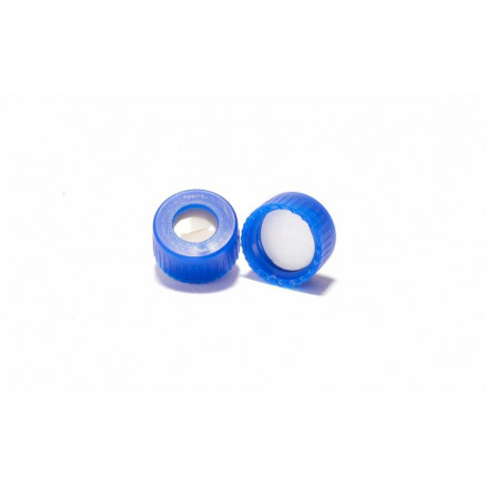 BOUCHON EN PP BLEU AVEC TROU CENTRAL 6MM & SEPTUM ND9-P1000