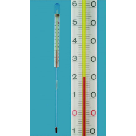 THERMOMETRE INDUSTRIEL A MERCU -RE 0/+200'C EN 1'C L=213MM