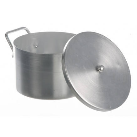 BOITE RONDE EN ALUMINIUM AVEC COUVERCLE ET POIGNEES CAP.3L