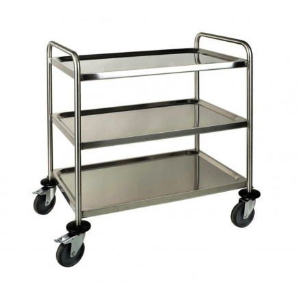 CHARIOT DE LABORATOIRE INOX 3 PLATEAUX 900X600X940MM