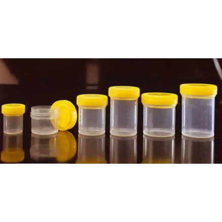 FLACON DE SECURITE EN PP CAP. 20ML & CAPE A VIS JAUNE-P.1000