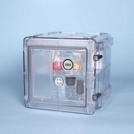 DESSICCATEUR VERTICAL 33L AVEC HYGROMETRE (CLAIR), 2 ETAGERES