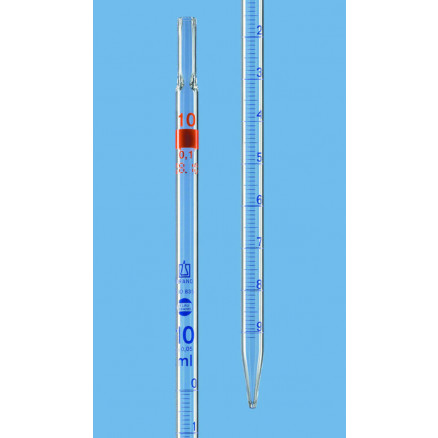 PIPETTE A ECOULEMENT TOTAL CL. -AS 10ML EN 0,1 ATTESTEE CONF