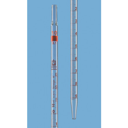 PIPETTE BACTERIOLOGIE SANS BOULE  2 ML EN 0,1 ML